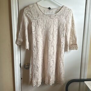 Divided Lacey cream dress